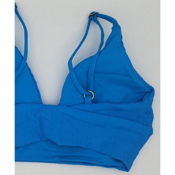 L*Space LSPACE Pointelle Rib Winnie Bikini Top Women Sz Large Electric Blue NWT - Picture 10 of 11